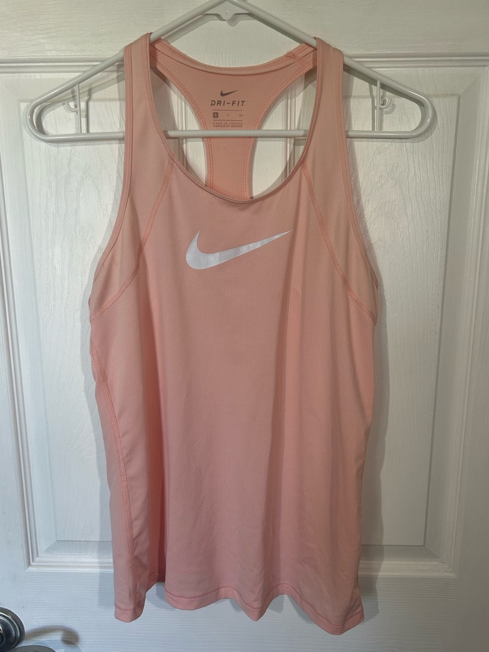 Nike Peach Pale Pink Dri-FIT Racerback Tank Size Small Running Workout Athletic